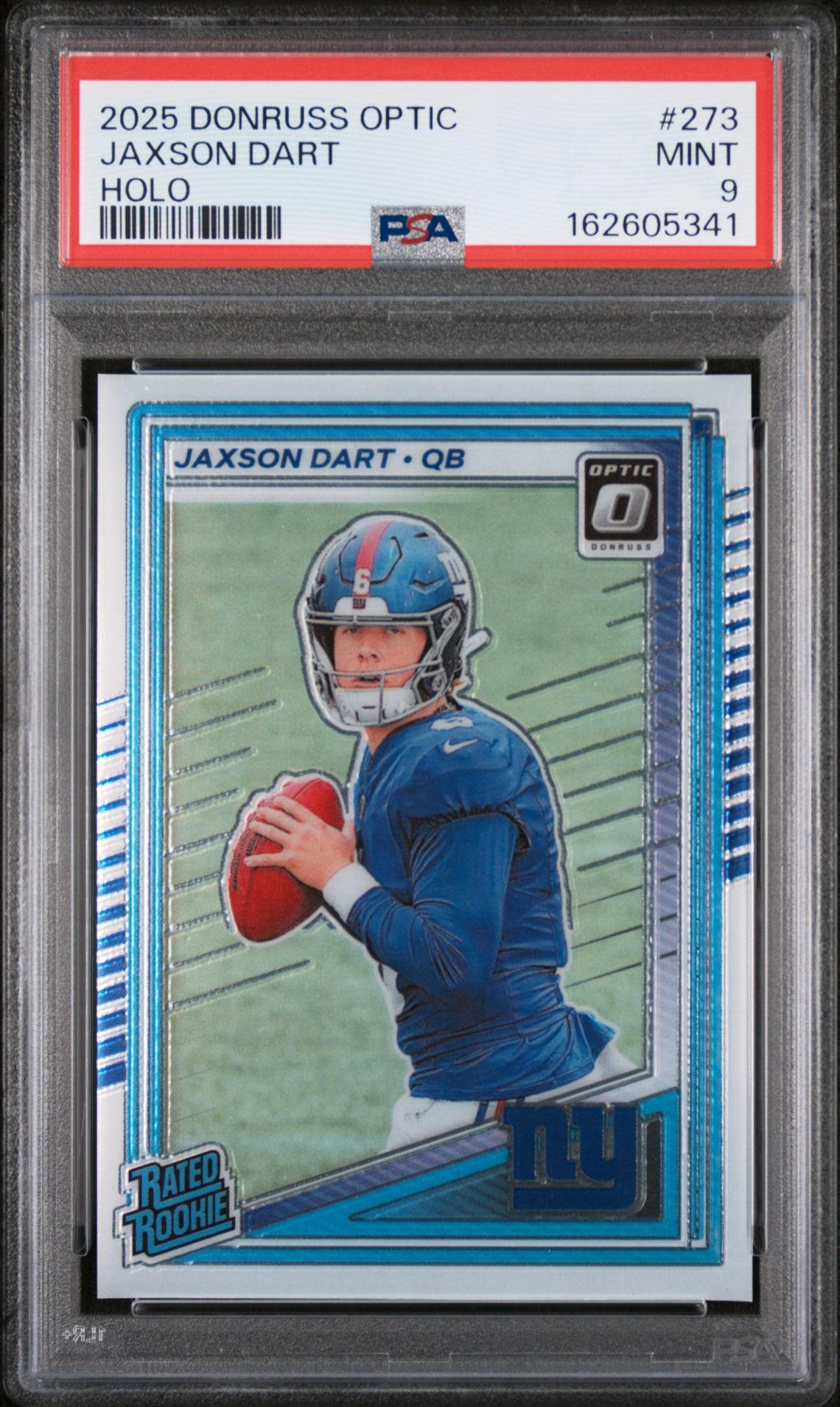 2025 Panini Donruss Optic Jaxson Dart #273 (Holo) Mint 9 front