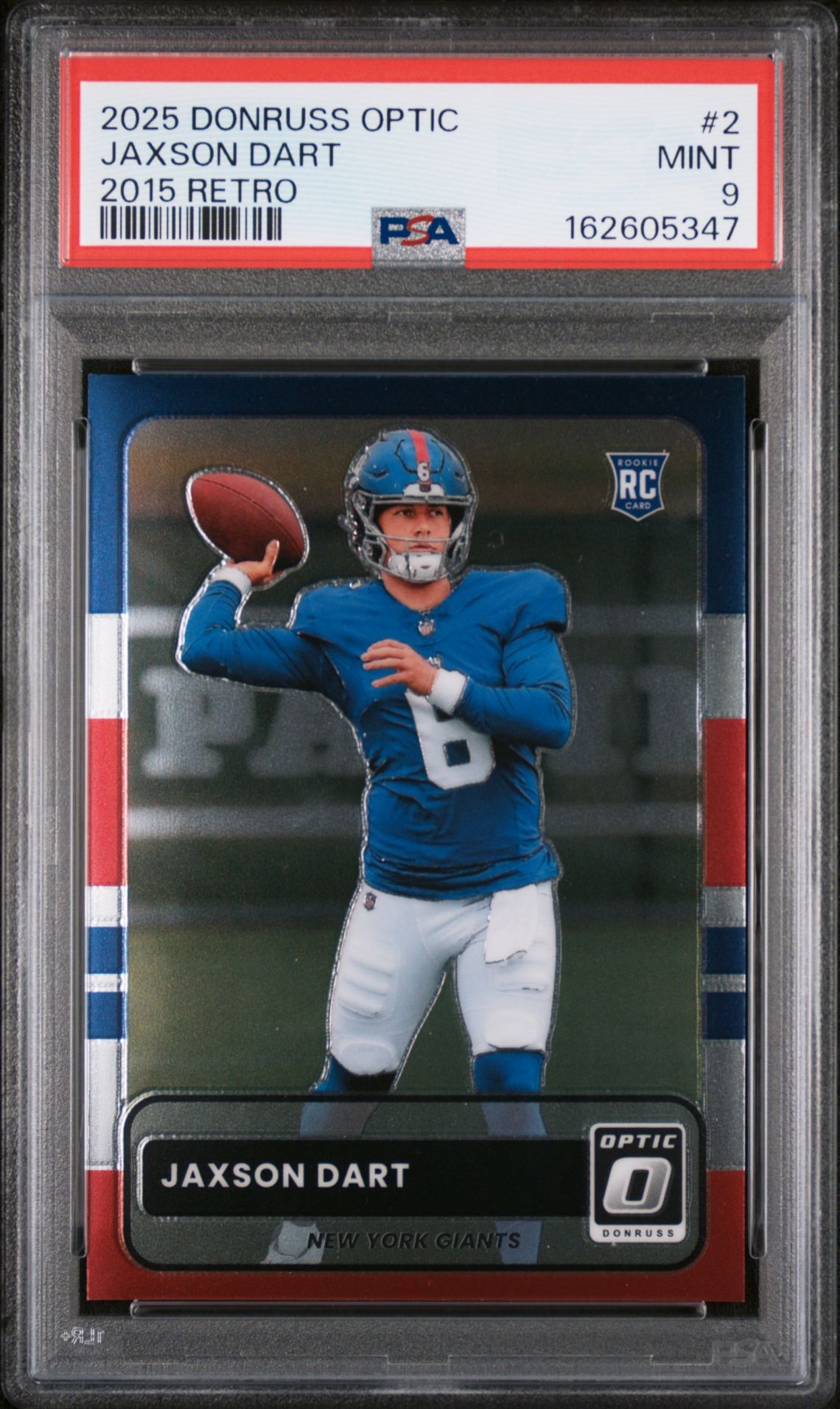 2025 Panini Donruss Optic 2015 Retro Jaxson Dart #2 Mint 9 front
