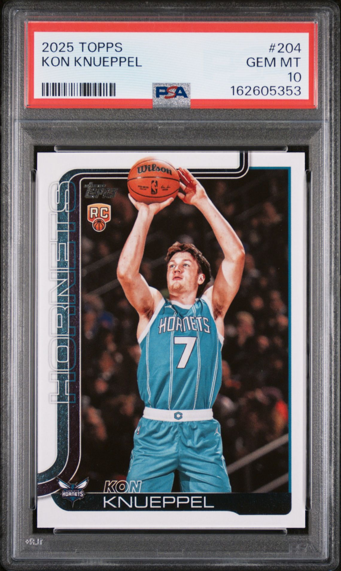 2025 Topps Kon Knueppel #204 Gem Mt 10 front view - PSA graded GEM MT 10