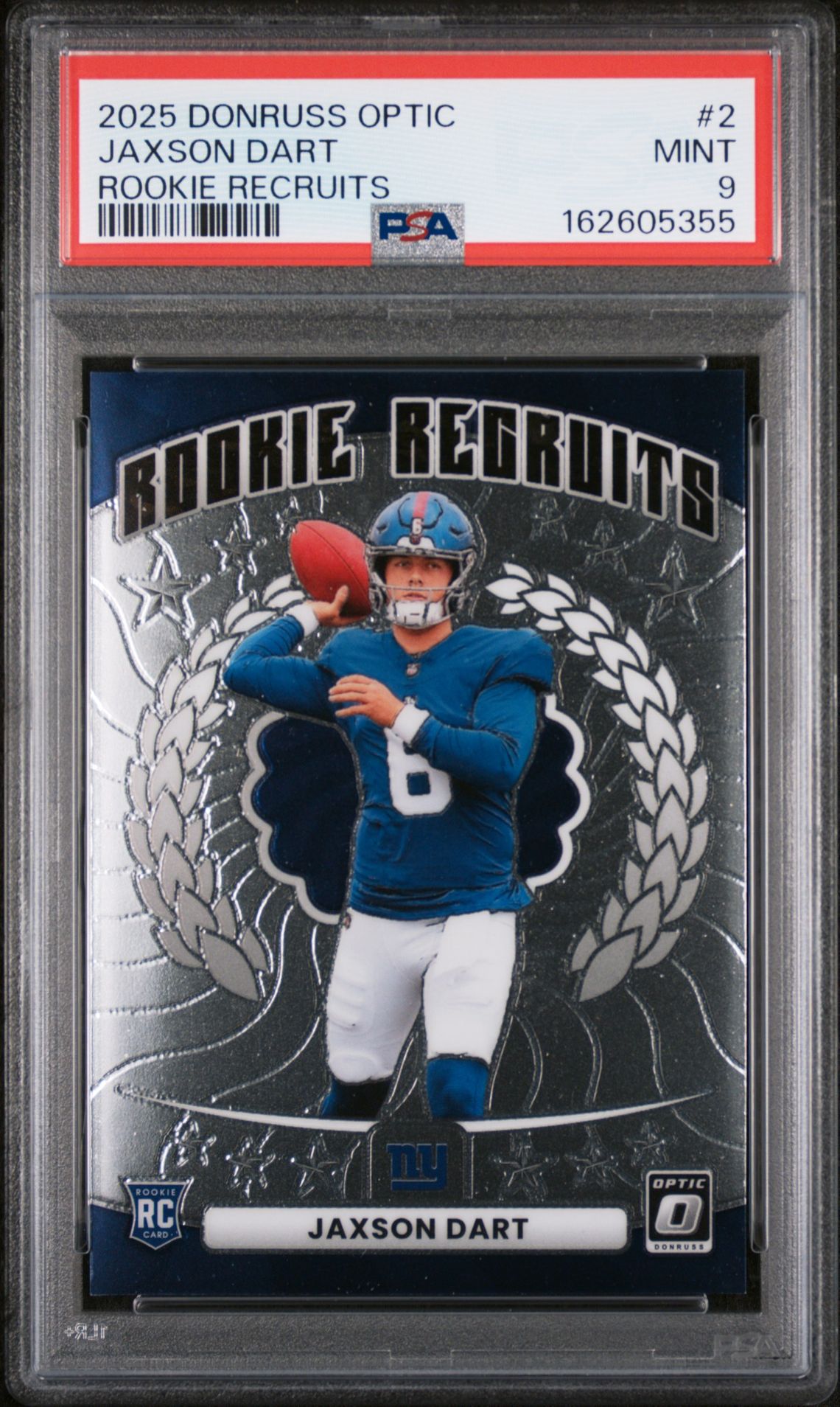 2025 Panini Donruss Optic Rookie Recruits Jaxson Dart #2 Mint 9 front