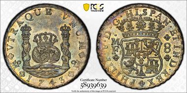 1743-Mo MF 8 R Yon-M8-43 Calico-1463 MS63