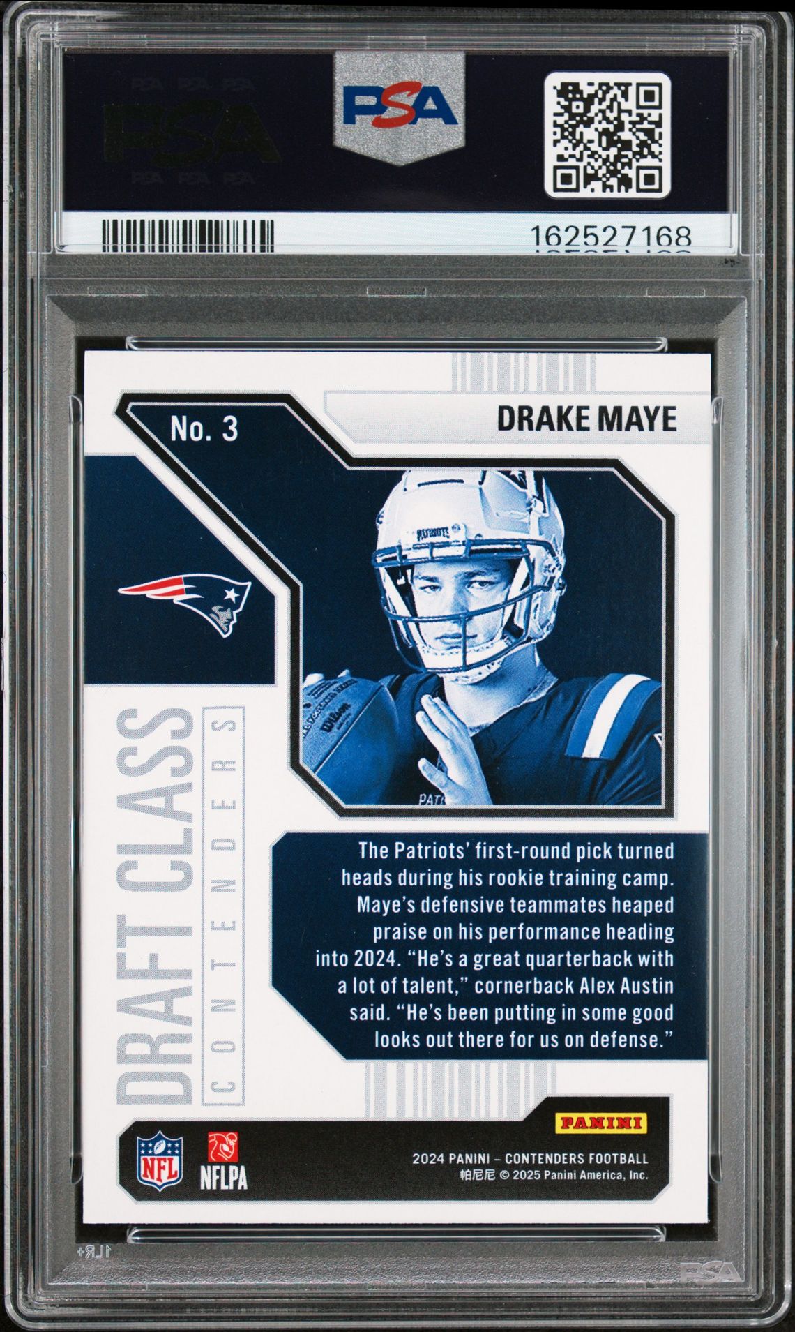 2024 Panini Contenders Draft Class Contenders Drake Maye #3 Mint 9 back
