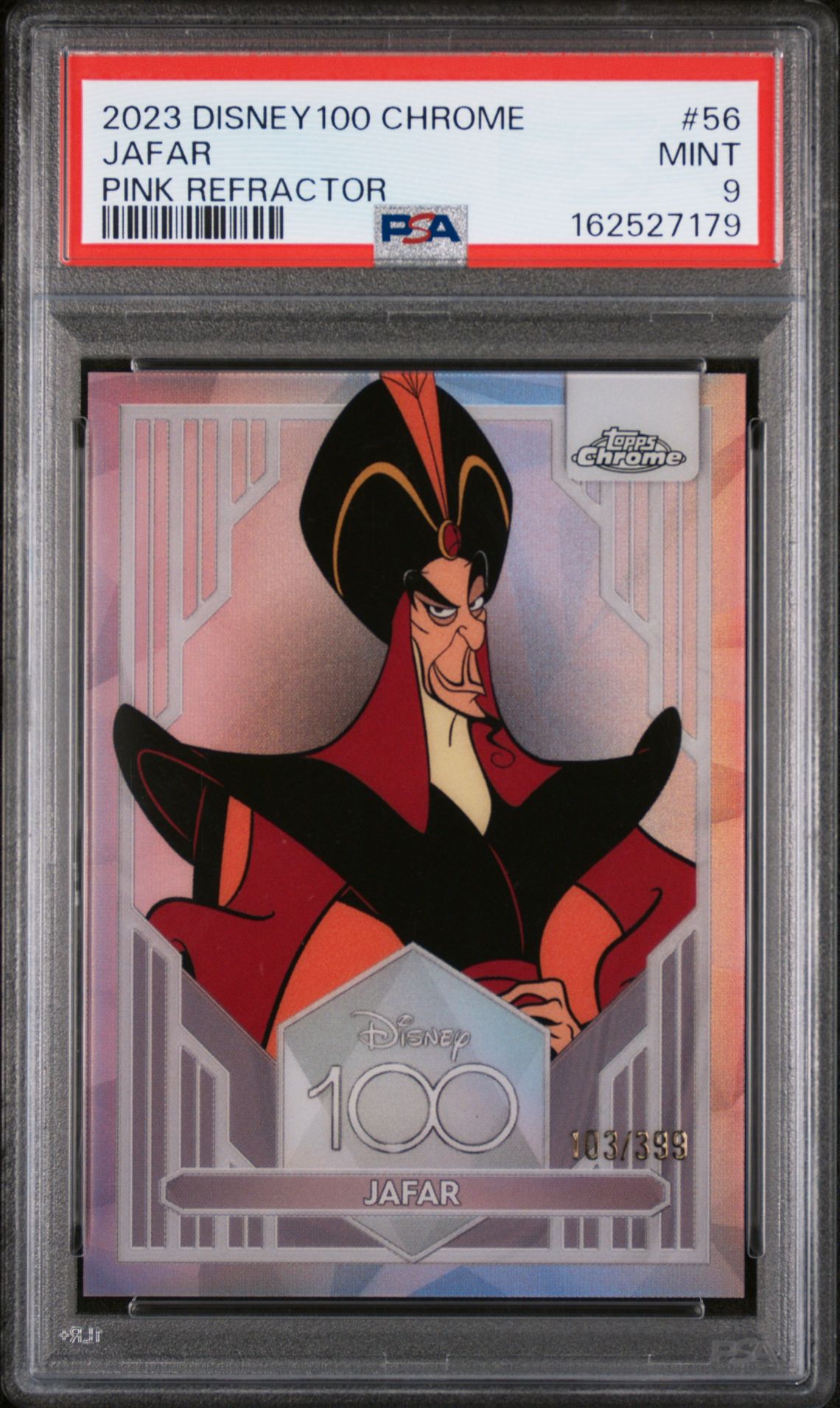 2023 Topps Chrome Disney100 Jafar #56 (Pink Refractor) Mint 9 front