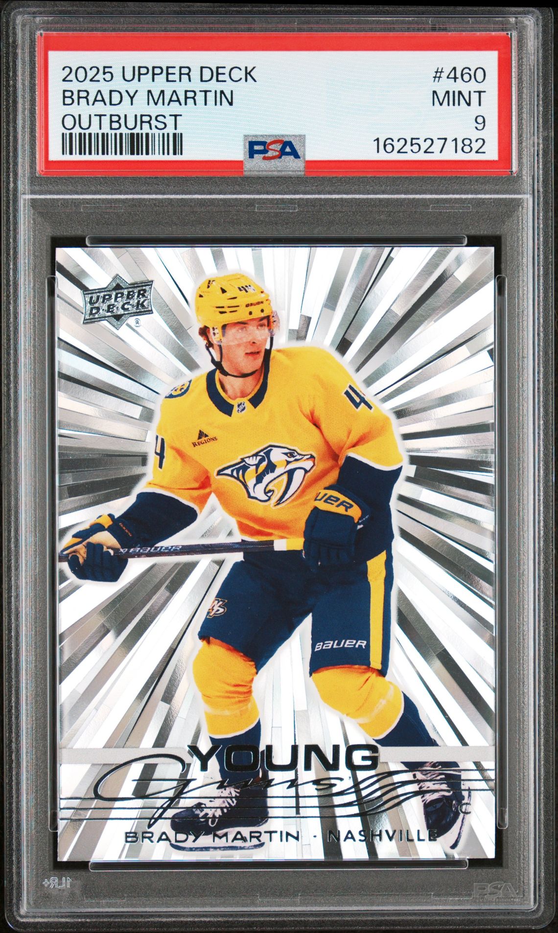 2025 Upper Deck Brady Martin #460 (Outburst) Mint 9 front