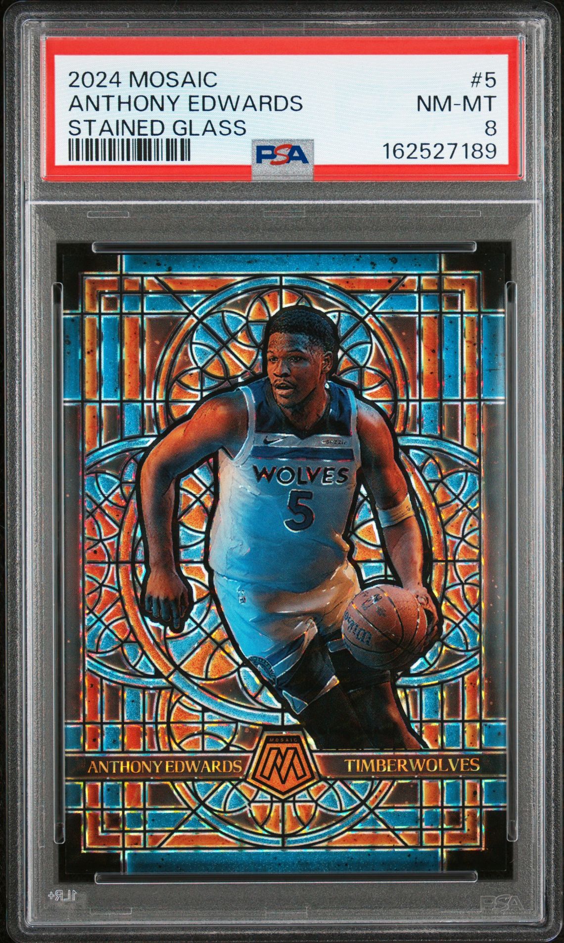 2024 Panini Mosaic Stained Glass Anthony Edwards #5 Nm-Mt 8 front