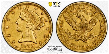 1899 $5 MS61