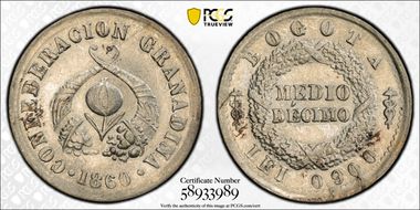 1860 1/2 Dec Restrepo-223.2 Bogota MS62