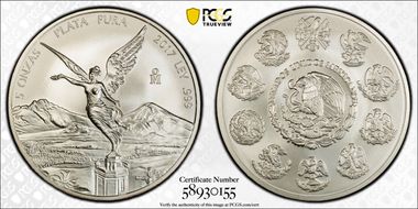 2017-Mo 5 Onza Libertad Ag MS69