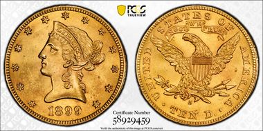 1899-S $10 MS64