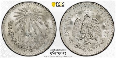1935-M Peso KM-455  Ag MS67