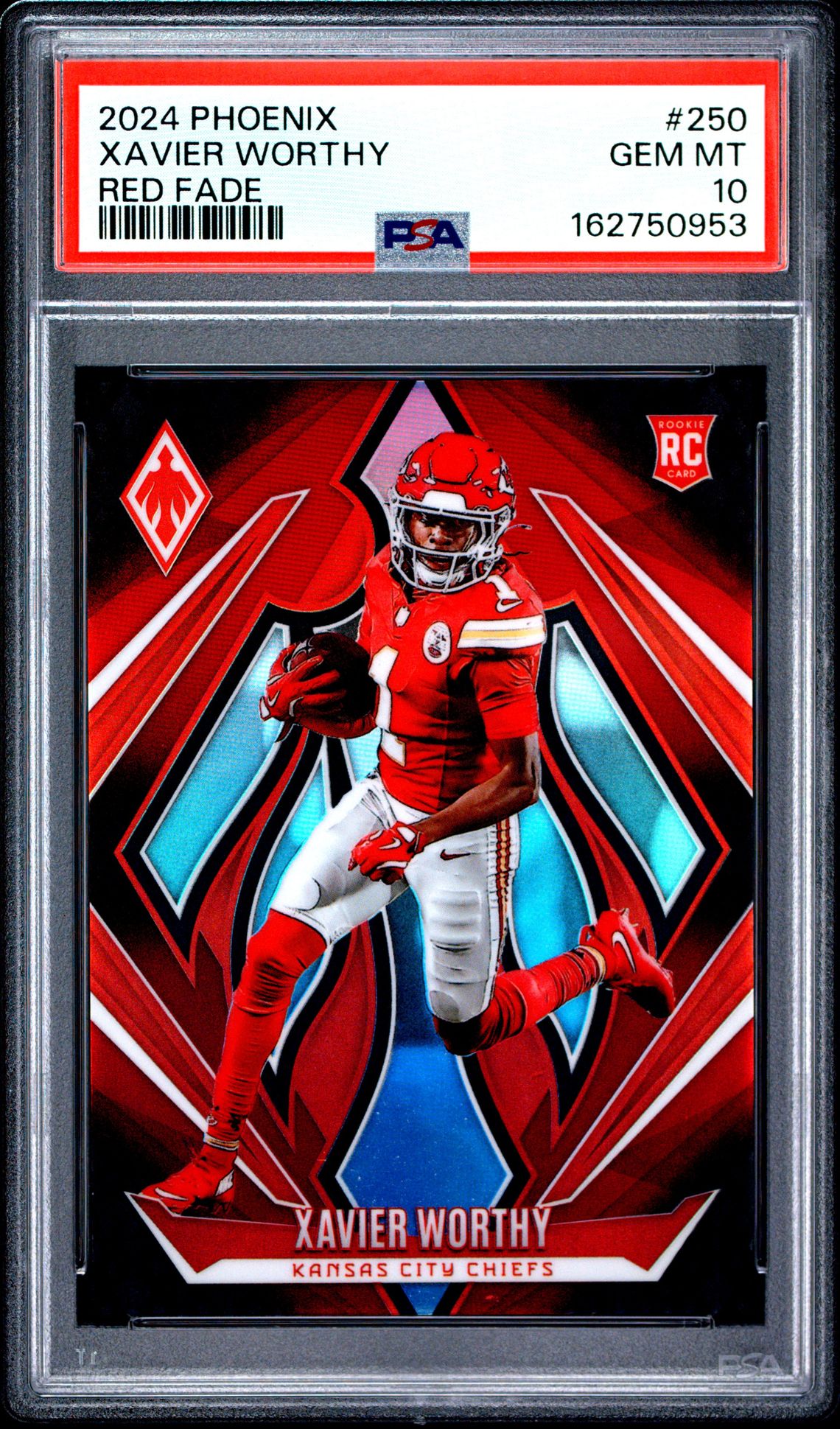 2024 Panini Phoenix Xavier Worthy #250 (Red Fade) Gem Mt 10 front