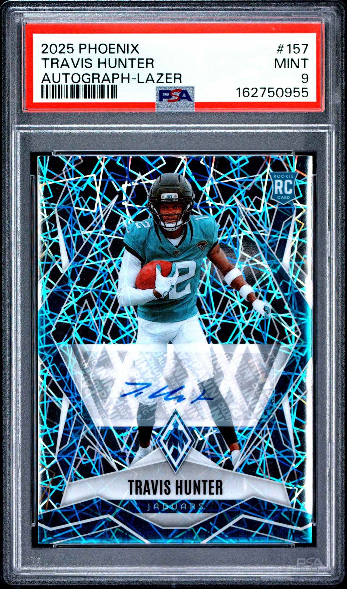 2025 Panini Phoenix Travis Hunter #157 (Autograph-Lazer) Mint 9 front