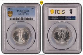1915 2 Fr Gad-532 F-266 MS66