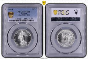 1913 2 Fr Gad-532 F-266 MS66