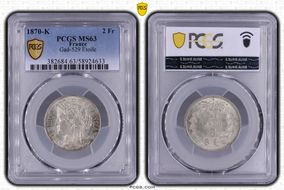 1870-K 2 Fr Gad-529 Étoile MS63