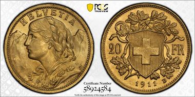 1911 B 20 Fr MS66