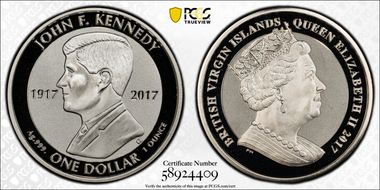 2017-PM $1 John F. Kennedy Reverse Proof PR70