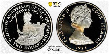 1973 $2 Coronation PR68DCAM
