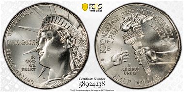 2026-D 50C Enduring Liberty MS65