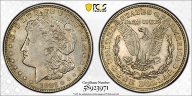 1921 $1 Morgan AU58