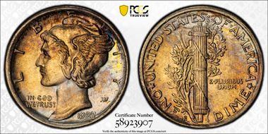 1927-S 10C MS63FB