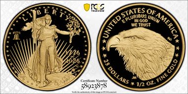2026-W $25 Gold Eagle w/ Liberty Bell 250 Privy PR70DCAM