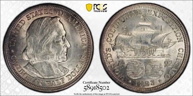 1893 50C Columbian MS63