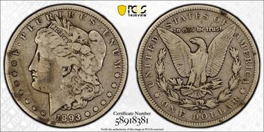 1893-CC $1 VG10