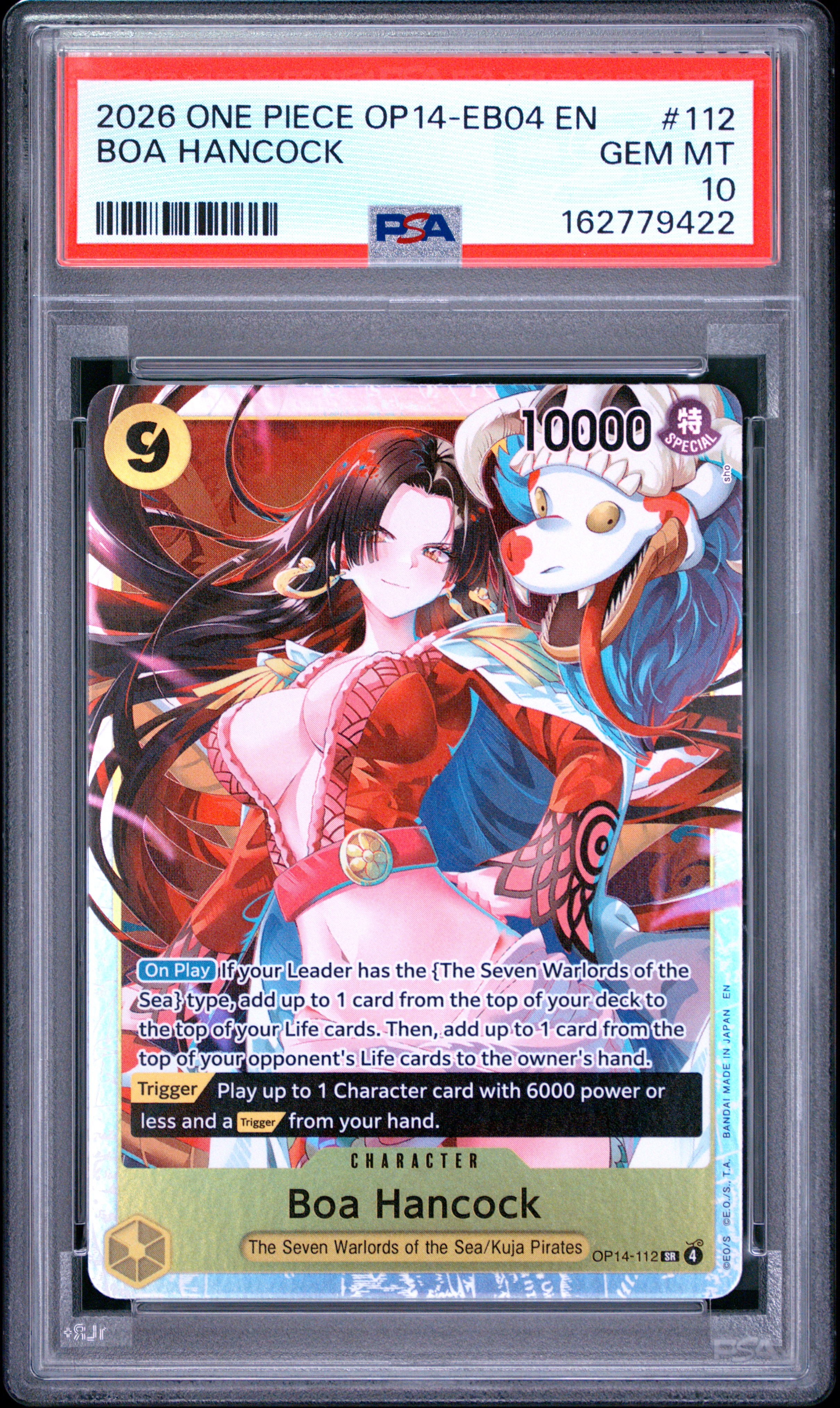 2026 #112 Boa Hancock PSA 10 One Piece OP14-EB04-the Azure Sea's Seven