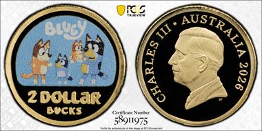 2026 $2 Bluey Colorized AlBr PR70DCAM