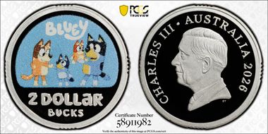 2026 $2 Bluey Colorized Ag PR70DCAM