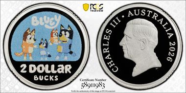 2026 $2 Bluey Colorized Ag PR70DCAM