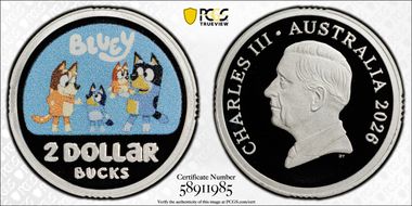 2026 $2 Bluey Colorized Ag PR70DCAM