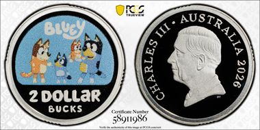 2026 $2 Bluey Colorized Ag PR70DCAM