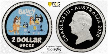 2026 $2 Bluey Colorized Ag PR70DCAM