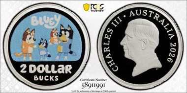 2026 $2 Bluey Colorized Ag PR70DCAM