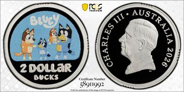 2026 $2 Bluey Colorized Ag PR70DCAM