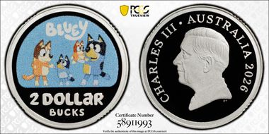 2026 $2 Bluey Colorized Ag PR70DCAM