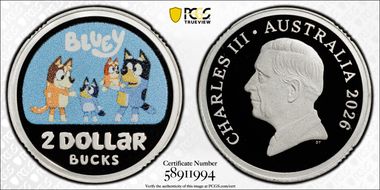 2026 $2 Bluey Colorized Ag PR70DCAM