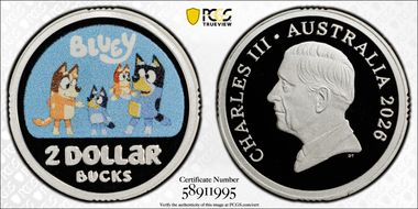 2026 $2 Bluey Colorized Ag PR70DCAM