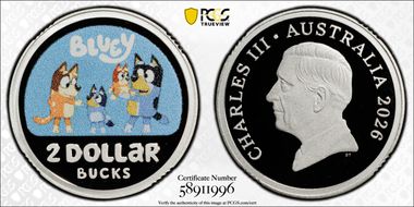 2026 $2 Bluey Colorized Ag PR70DCAM