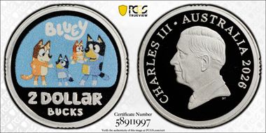 2026 $2 Bluey Colorized Ag PR70DCAM