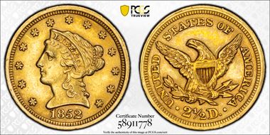 1852 $2.50 AU55