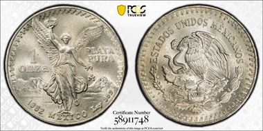 1982-Mo Onza Libertad Ag MS64