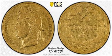 1833-A 20 Fr Gad-1031 VF25