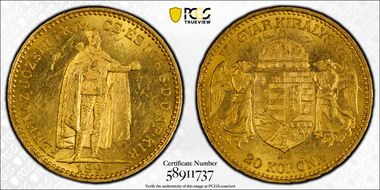 1897-KB 20 Kor MS62