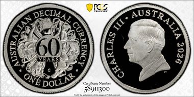 2026-C $1 Decimal Currency Ag 60th Anniversary PR69DCAM