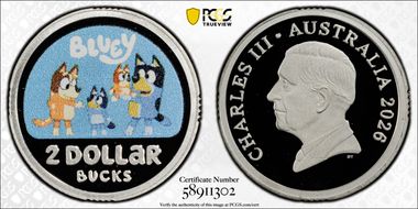 2026 $2 Bluey Colorized Ag PR70DCAM