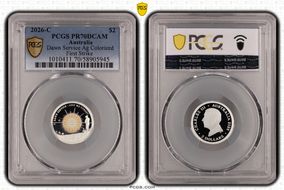2026-C $2 Dawn Service Ag Colorized First Strike PR70DCAM