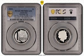 2004 $1 Wombat Ag 20 Yrs of the Dollar Coin PR70DCAM